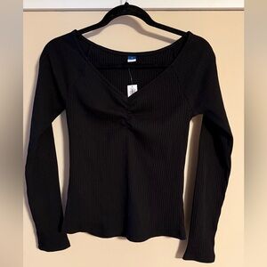 NWT Old Navy Black Long Sleeve Top - Medium